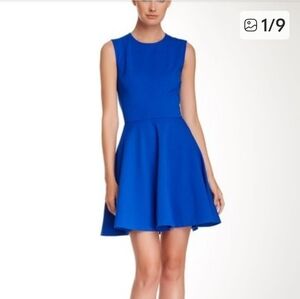 DVF Diane Von Furstenburg Blue Jeannie Sleeveless Flare Dress 6